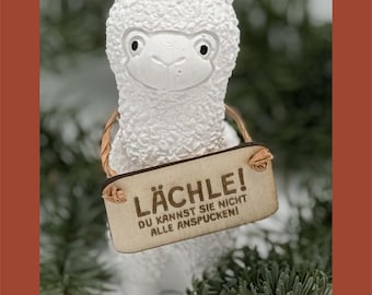 10x Holz-Schild für dein Alpaka