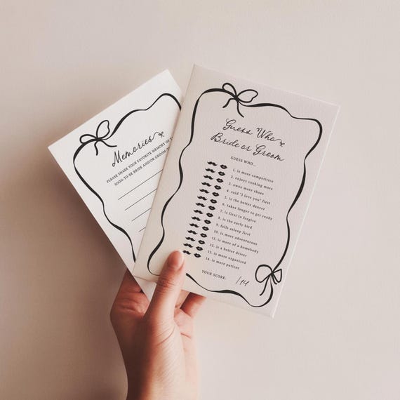 Black and White Bridal Shower Games She's Tying the Knot Bridal Shower Game Cards Editable Template Shower Games Digital Download 0003