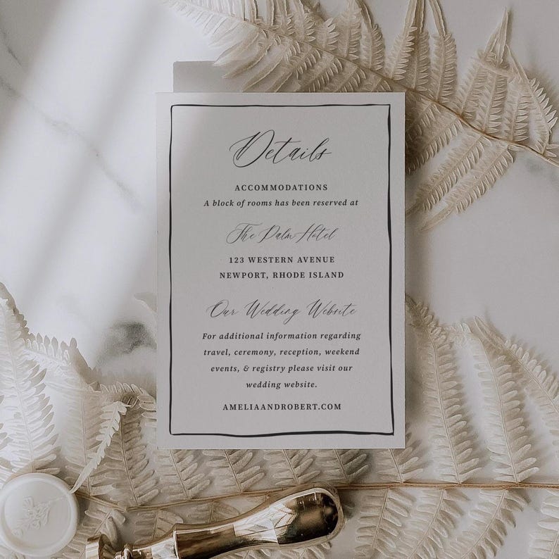 Elegant Black and White Wedding Invitation Suite Minimalist Wedding ...