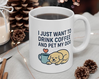 Hund Kaffeebecher, Haustier-Liebhaber 11 Unzen Keramiktasse, Herz Design Geschenk