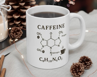 Koffein Molekül Kaffeebecher, Chemie Geschenk für Chemiker, Geeky Keramik Tasse