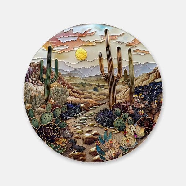 Desert Vistas Series : Artistic Cork Back Coaster - Sleek, Functional Home Accessory for Tea & Drinks, Lovely Wine Lover Gift