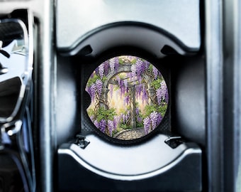 Glyzinien-Garten-Auto-Untersetzer, saugfähiger Speckstein, Geschenk für Naturliebhaber