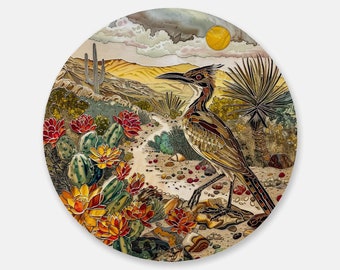 Roadrunner Coaster : Artistic Cork Back Coaster - Sleek, Functional Home Accessory for Tea & Drinks, Lovely Wine Lover Gift