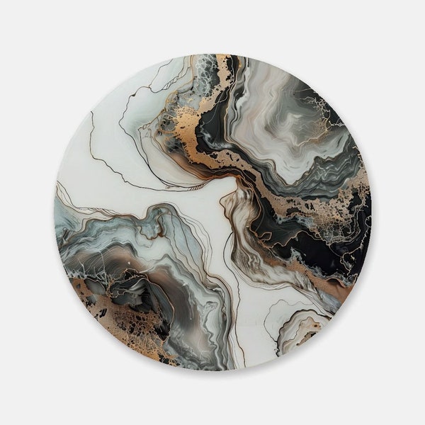 Marbled Elegance 1 : Artistic Cork Back Coaster - Sleek, Functional Home Accessory for Tea & Drinks, Lovely Wine Lover Gift