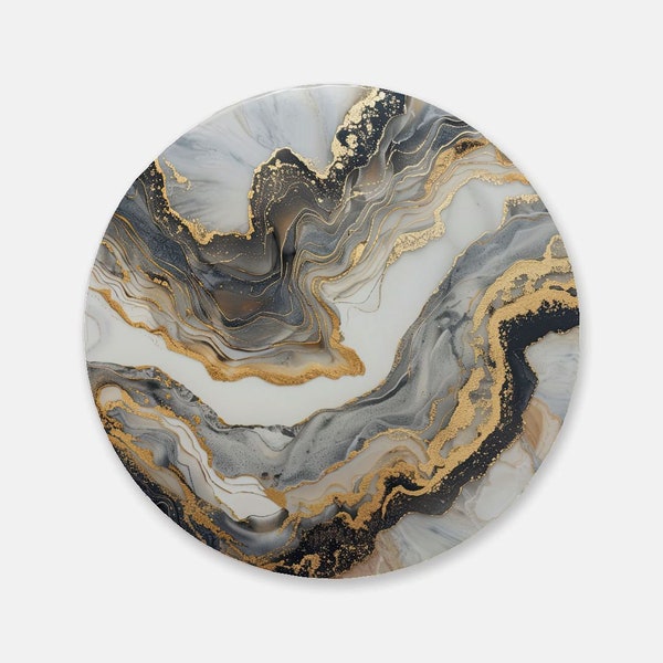 Marbled Elegance 5 : Artistic Cork Back Coaster - Sleek, Functional Home Accessory for Tea & Drinks, Lovely Wine Lover Gift