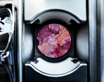 Paars roze gouden inkt auto-onderzetter absorberende stenen bekerhouder onderzetter coole auto accessoire cadeau voor vader moeder vriend vriendin bestuurder