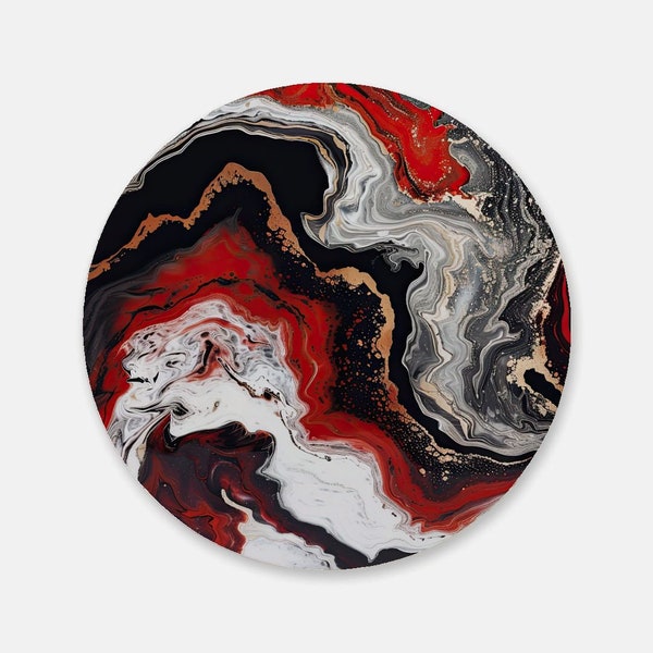 Marbled Elegance 6 : Artistic Cork Back Coaster - Sleek, Functional Home Accessory for Tea & Drinks, Lovely Wine Lover Gift