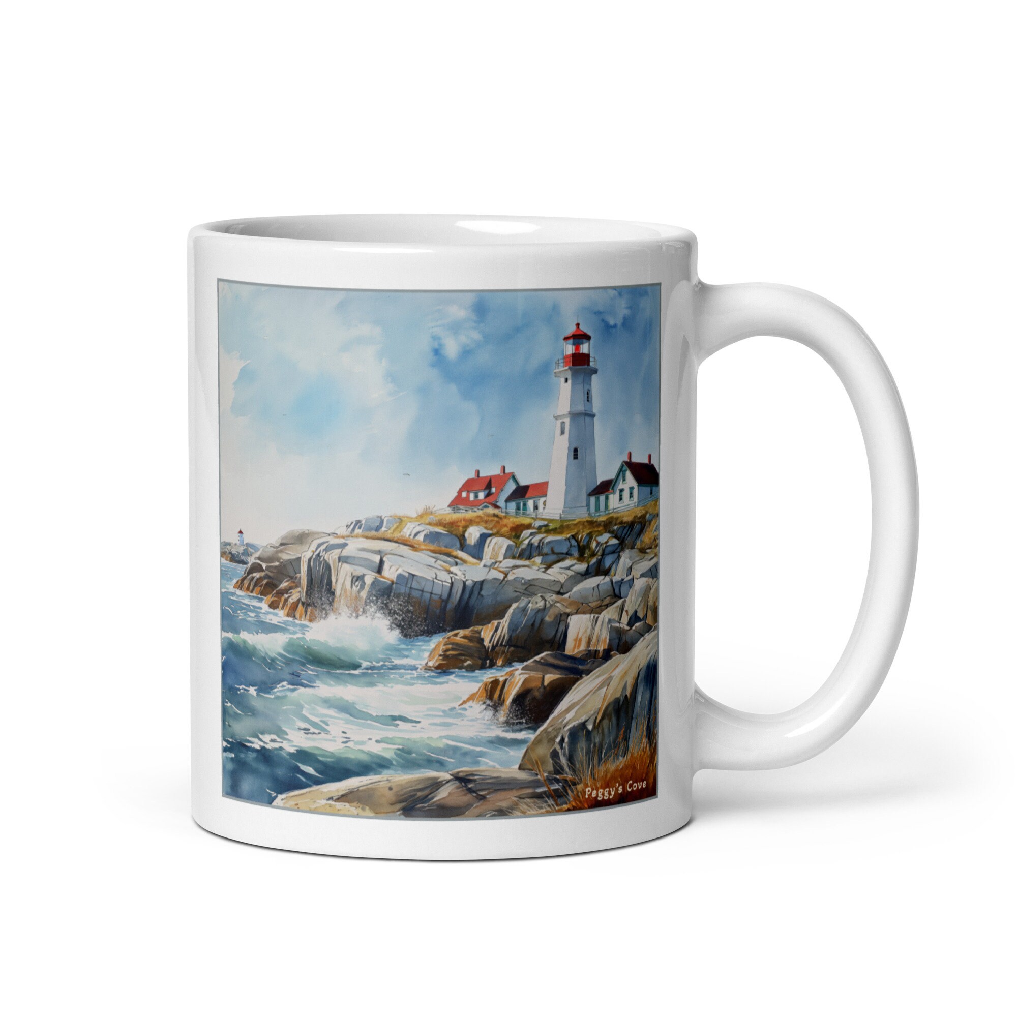 Nova Scotia Canada Ceramic Mug 11oz Ceramic Peggy's Cove Lighthouse