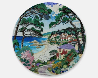 Coastal Charm : Artistic Cork Back Coaster - Sleek, Functional Home Accessory for Tea & Drinks, Lovely Wine Lover Gift