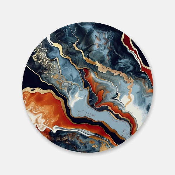 Marbled Elegance 4 : Artistic Cork Back Coaster - Sleek, Functional Home Accessory for Tea & Drinks, Lovely Wine Lover Gift