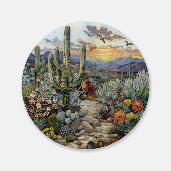 Desert Vistas Series : Artistic Cork Back Coaster - Sleek, Functional Home Accessory for Tea & Drinks, Lovely Wine Lover Gift