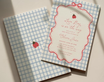 Little Love Bug on the Way Invitation Personalized Ladybug Baby Shower Invite Template Editable Download, 0143