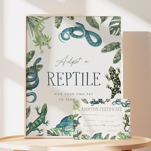 Affiche « Adoptez un reptile » (serpent, grenouille, lézard) - Activité imprimable et modifiable à télécharger (0144)