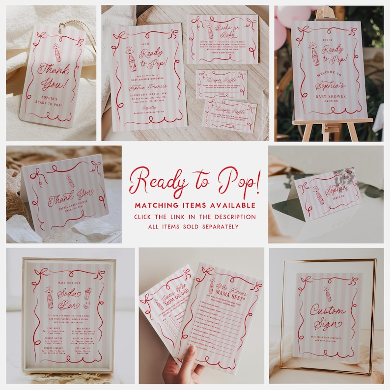 Soda Bar Sign Template Dirty Soda Menu Sign She's Ready to Pop Baby Shower Editable Mocktail Menu Sign Printable Cola Signature Drinks, 0115 image 6