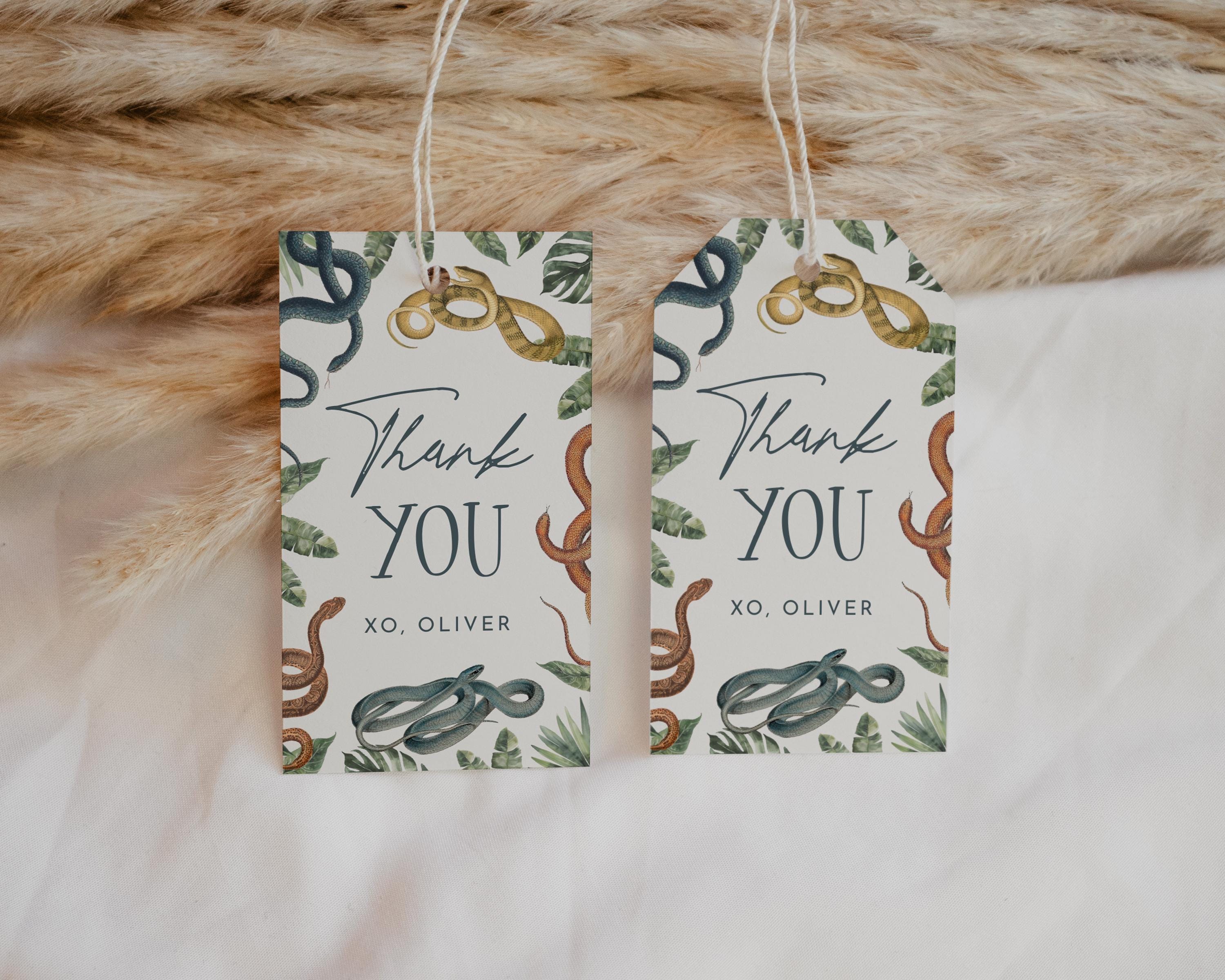 Snake Tag Label Template Reptile Party Thank You Tag Modern Snake ...