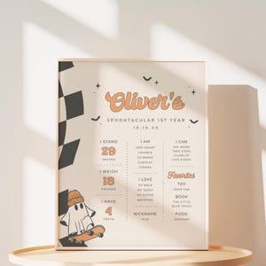 Spooky One Meilenstein Zeichen One Spooky Dude Erster Geburtstag Party Poster Bearbeitbar Ein Jahr Zeichen Brett Vorlage Digitaler Download Printable, 0054
