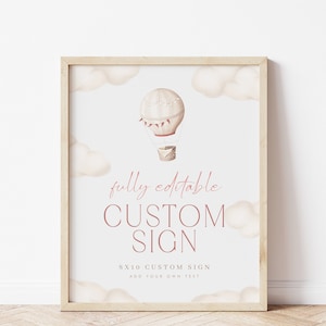 ONEderful Custom Sign, 1st Birthday Party Table Sign, Hot Air Balloon Birthday Party, Isn't She Onederful, 1st Birthday, DIY Sign, 0044