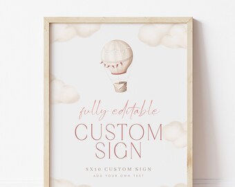 ONEderful Custom Sign, 1st Birthday Party Table Sign, Hot Air Balloon Birthday Party, Isn't She Onederful, 1st Birthday, DIY Sign, 0044
