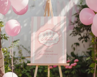 Ice Cream Welcome Sign Ice Cream Birthday Party Welcome Board Ice Cream Social Retro Ice Cream Shop Editable Template Printable, 0050
