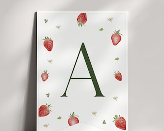 Berry First Birthday Banner Sign, Berry Flag Banner, Strawberry Party Sign, Berry Bunting Sign, Berry Birthday Garland Strawberry Decor 0013
