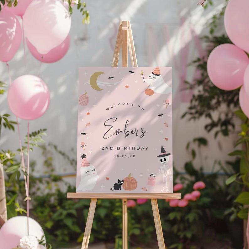 Editable Halloween Gable Box Favor Tag Spooky One First Birthday Two