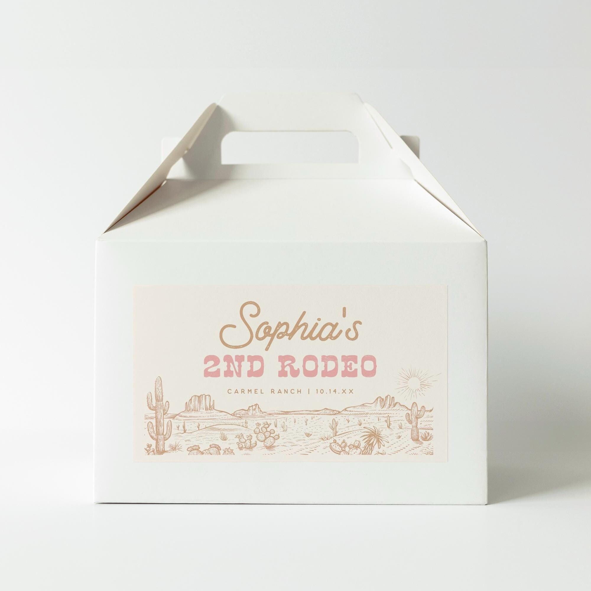 Pink Rodeo Theme Gable Box Rodeo Gable Box Label Western Birthday Favor Box Tag Wild West Retro ...