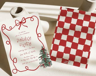 Christmas Party Invitation Whimsical Holiday Invitation Template Printable Friendsmas Cocktail Party Editable Invite Jingle and Mingle, 0062