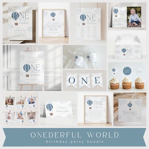 ONEderful First Birthday Party Bundle Printable 1st Birthday Party Template Digital Instant Download Onederful Party Decorations, 0002