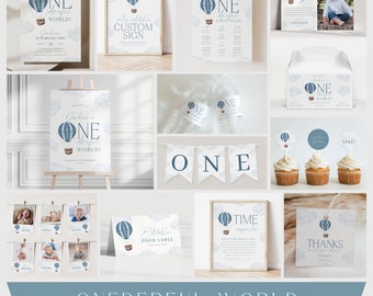 ONEderful First Birthday Party Bundle Printable 1st Birthday Party Template Digital Instant Download Onederful Party Decorations, 0002