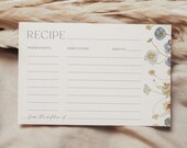 Bridal Shower Recipe Card, Love in Bloom Bridal Shower, Recipe Request Card, Minimalist Bridal Shower, Printable Card Template, 0022
