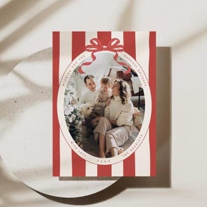 Kerstfotokaart Foto Vakantiekaart Afdrukbare Grillige kerstkaart Bewerkbare DIY-sjabloon Striklijst Bohokaart Afdrukbaar, 0067