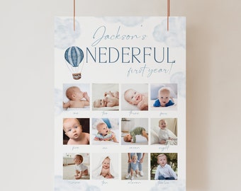 ONEderful Milestone Photo Sign Onederful Year Photo Sign Isnt He Onederful Sign Onederful World First Birthday Party Decor Template, 0002