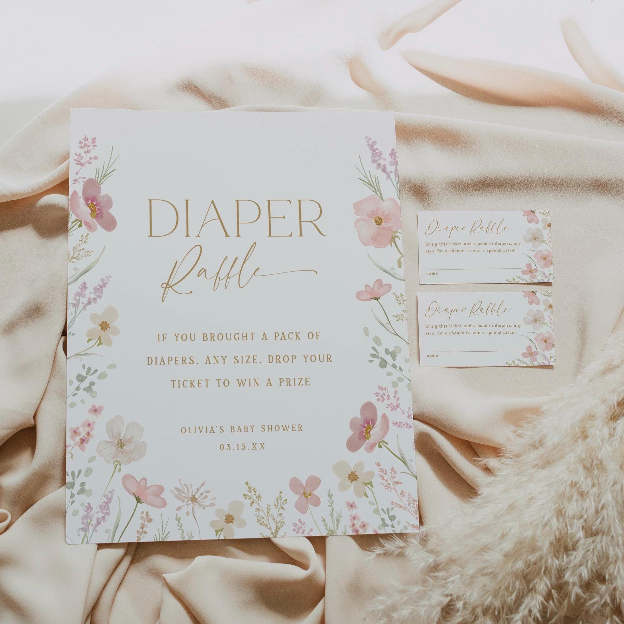 Diaper Raffle Sign Template Diaper Raffle Ticket Printable Cards Baby ...