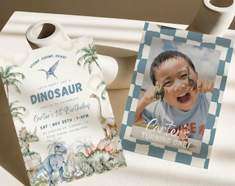 Dinosaur Birthday Invitation Editable Dino Party Invite Boy Dinosaur Any Age Editable Invitation Template Printable Instant Download, 0031