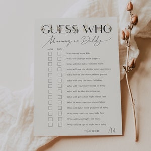 Babyshowerspellen, Guess Who-douchespel, Baby in Bloom Shower, babyshowerspelsjabloon, afdrukbare download, uitnodiging babyshower, 0008