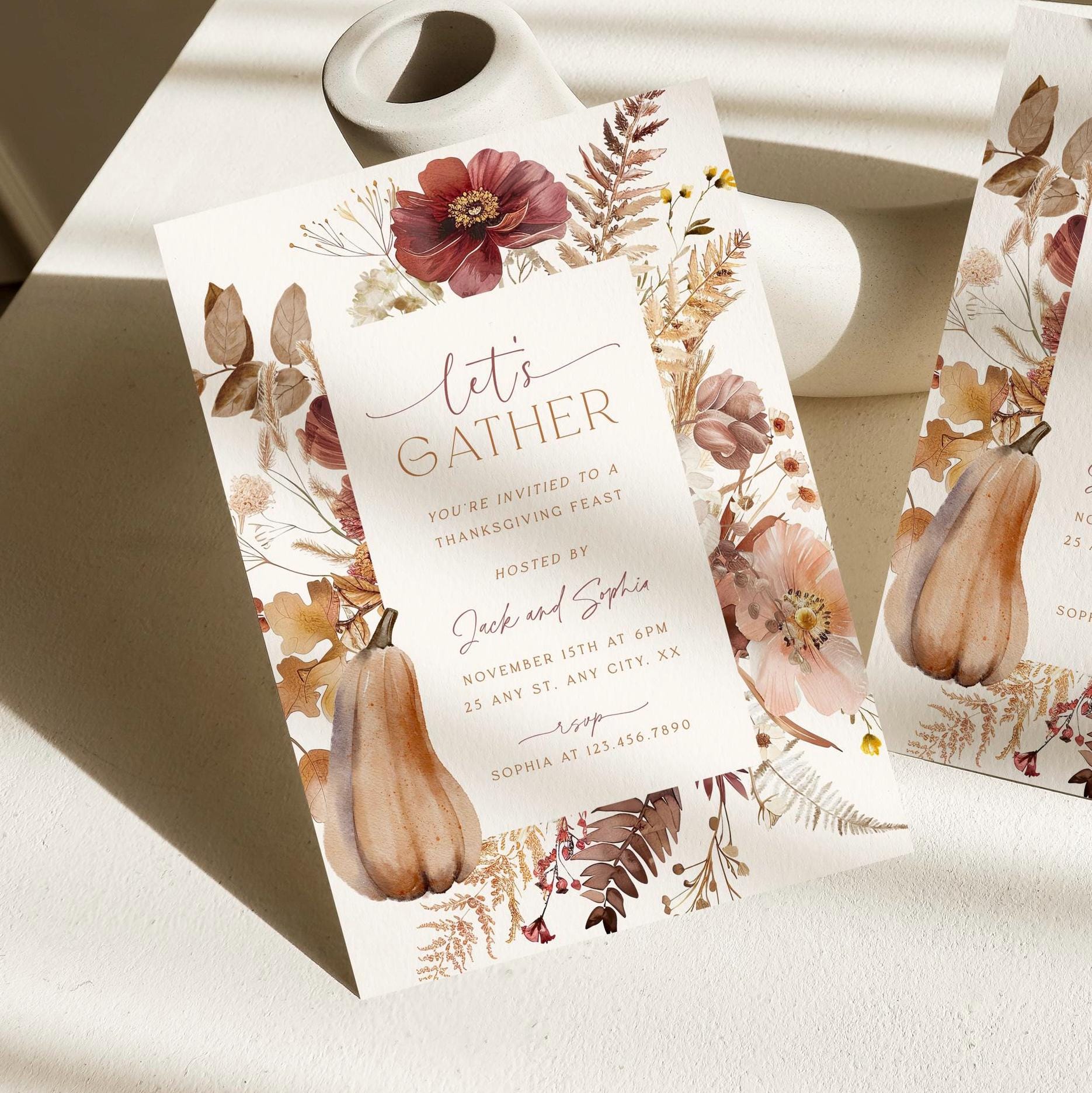 Thanksgiving Invitation Friendsgiving Dinner Invitation Template