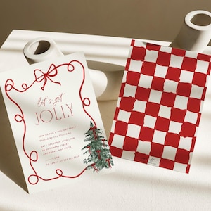 Christmas Party Invitation Whimsical Holiday Invitation  Template Printable Christmas Cocktail Party Editable Invite Jingle and Mingle, 0062