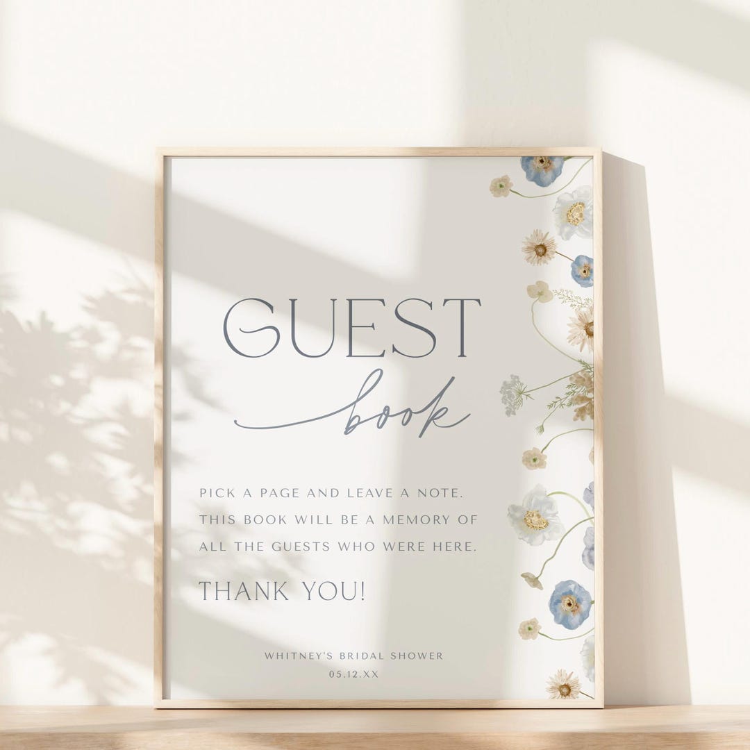 Guest Book Table Sign Bridal Shower Polaroid Guest Book Sign Modern ...