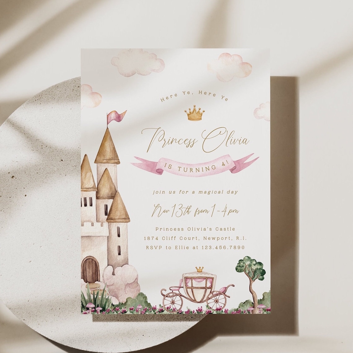 Princess Birthday Invitation Magical Fairy Tale Party Magic Castle ...
