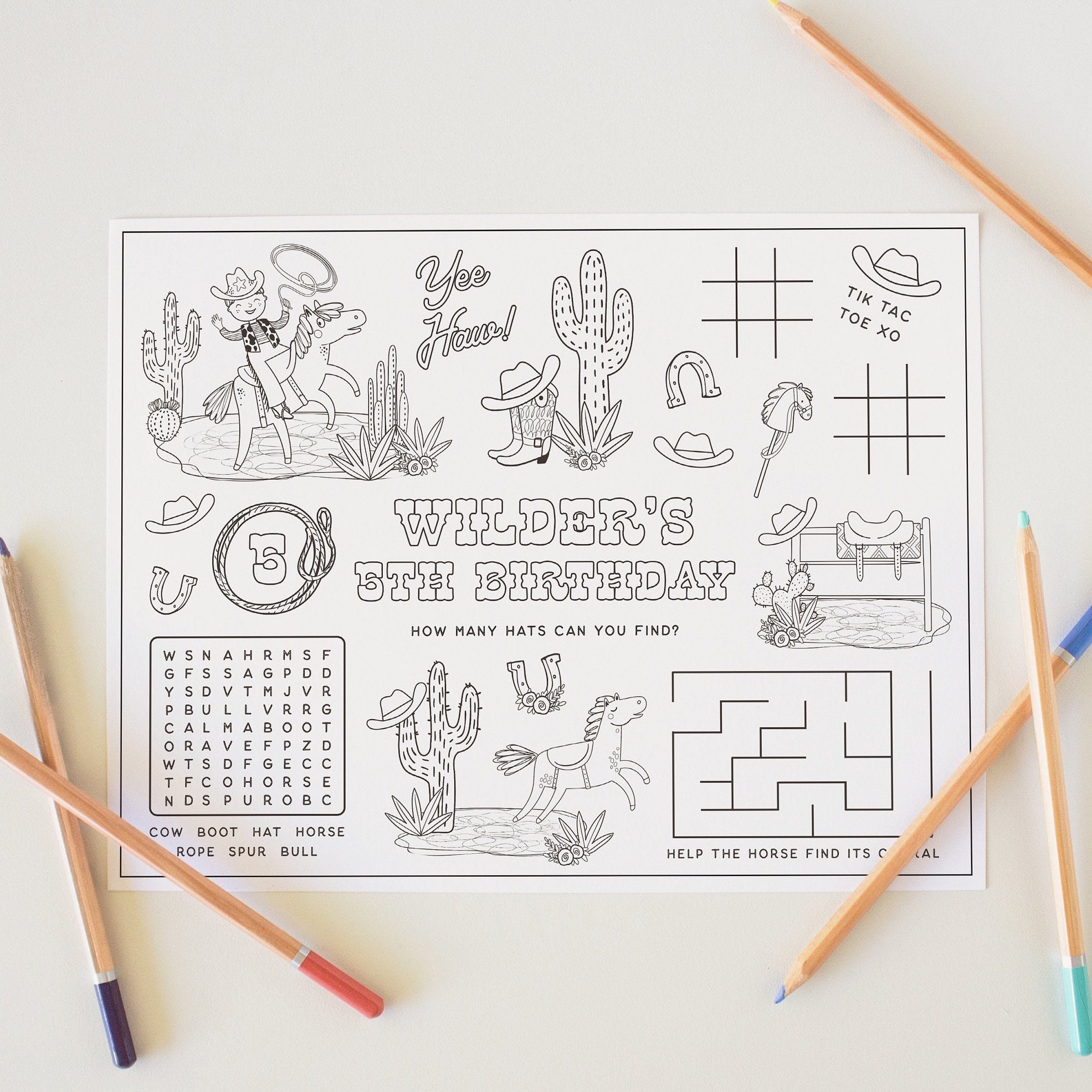 Wild West Coloring Activity Worksheet Cowgirl Coloring Page Retro Rodeo