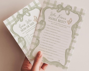 Goose Baby Shower Games Template Silly Goose Game and Activity Card Gender Neutral Vintage Mother Goose Printable Digital Download, 0094