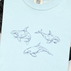Vintage 90s Orca Whale Comfort Colors Shirt: Retro Marine Biology Tee