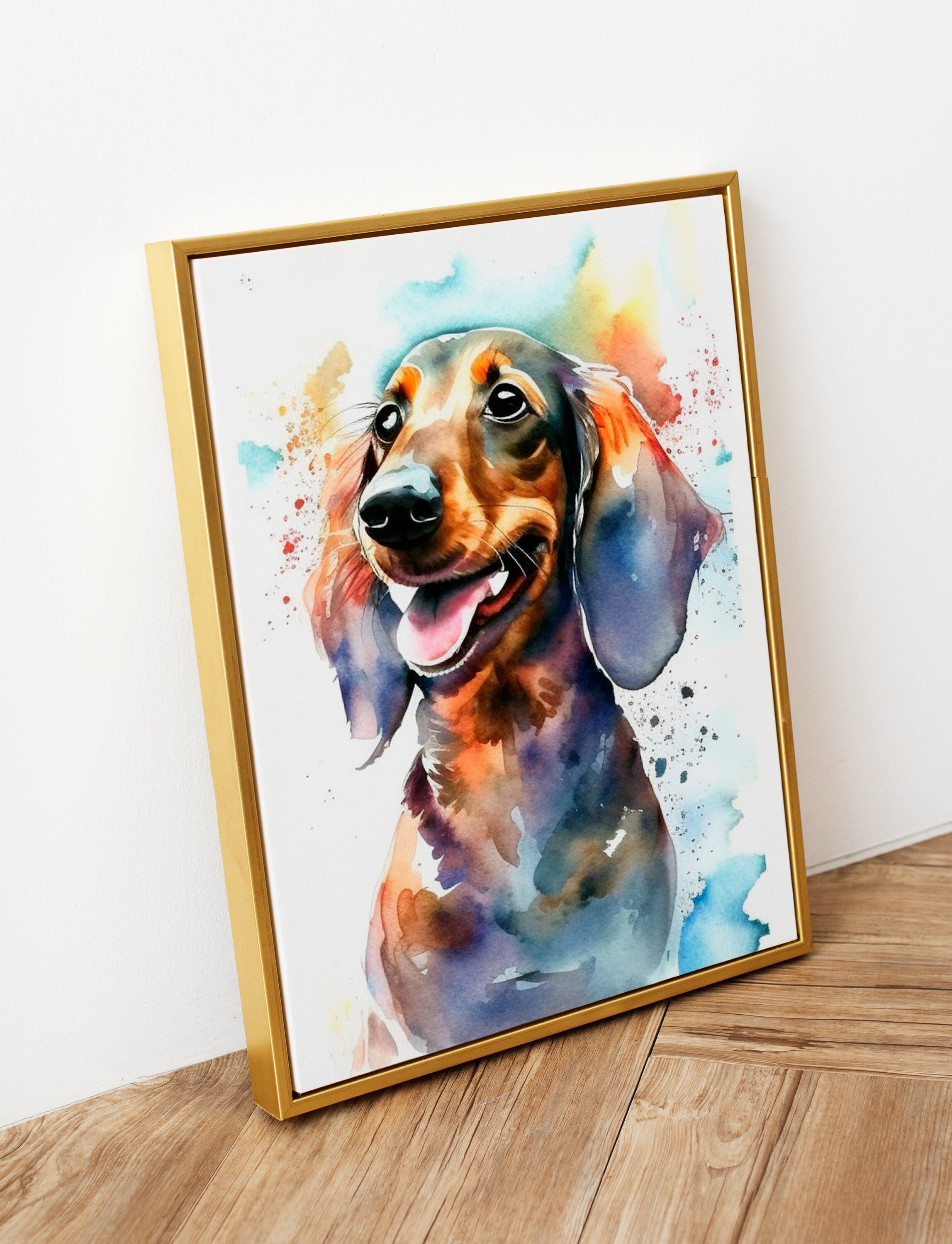 Dachshund Watercolor Print Download Digital Portrait Dog - Etsy
