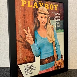 Playboy Art - Hippy Chick Jackie Ray - Vintage cover from September 1970 - FREE SHIPPING