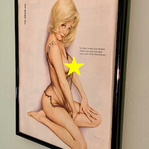 Vargas Girl ENCADRÉE - « Votre propre petit cheikh » - 1975 - Page originale dans un nouveau cadre - LIVRAISON GRATUITE