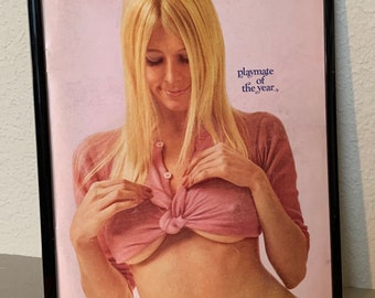 Playboy Art - Liv Lindeland, Playmate of the Year - June 1972 - Original Cover - In New Black Frame