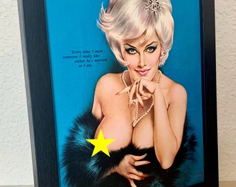 Vargas Girl - "Every time I meet someone I like, either he is married or I am" - Playboy 1963 - FRAMED - FREE SHIPPING