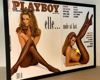 Playboy Art - Elle Macpherson, Sports Illustrated model extraordinaire - Original foldout cover from 1994 - FRAMED - FREE SHIPPING
