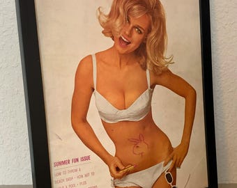 Playboy Art - Cynthia Maddox - Vintage original cover from July 1964 - FRAMED - FREE SHIPPING